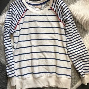 Striped sweater with lace back